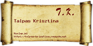 Talpas Krisztina névjegykártya
